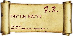 Földy Kürt névjegykártya